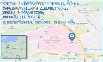 KLINICZNY ODDZIAŁ ONKOLOGII - SZPITAL UNIWERSYTECKI  IMIENIA KAROLA MARCINKOWSKIEGO W ZIELONEJ GÓRZE SPÓŁKA Z OGRANICZONĄ ODPOWIEDZIALNOŚCIĄ - UL. LUDWIKA WARYŃSKIEGO 2,  ZIELONA GÓRA